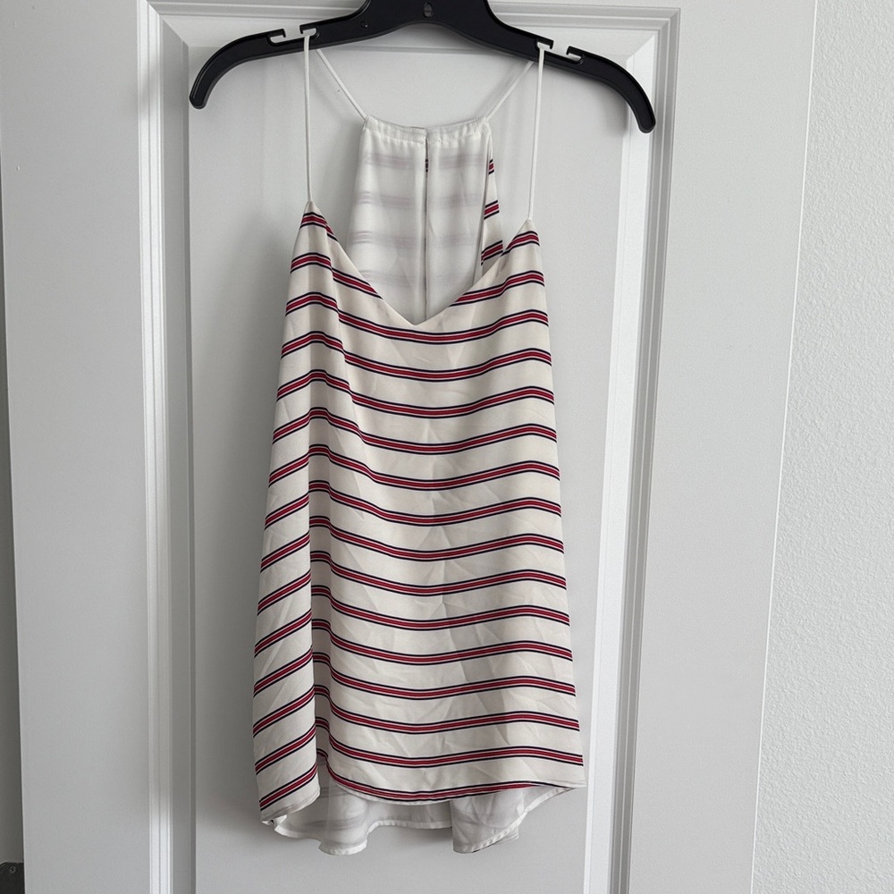 Express Barcelona White and Red Striped Camisole